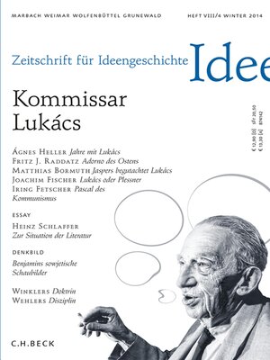 cover image of Zeitschrift für Ideengeschichte Heft VIII/4 Winter 2014